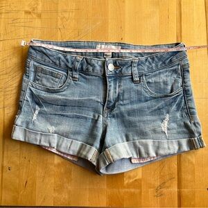 Forever 21 Blue Jean Shorts with Cuffed Hem